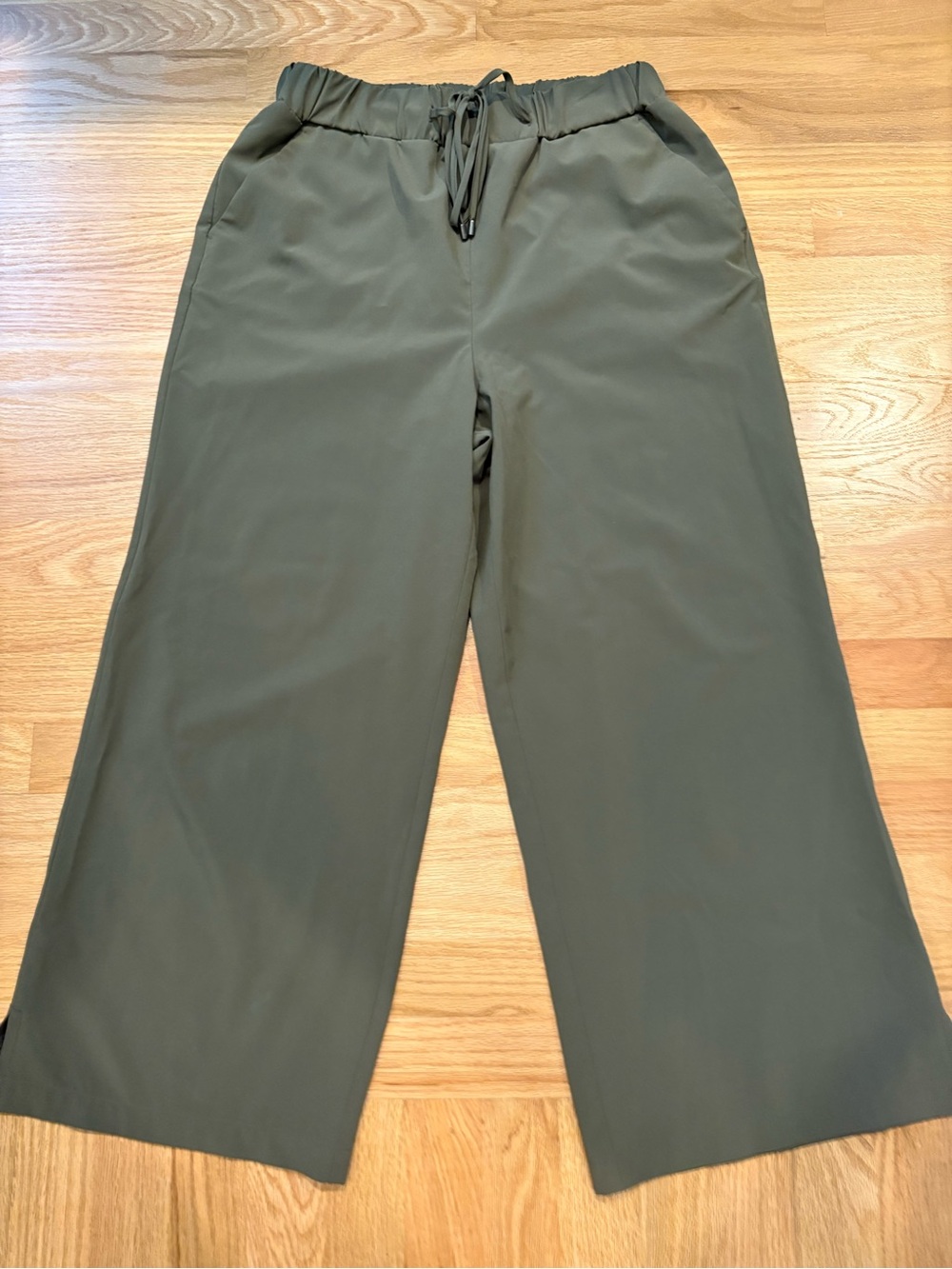 Women’s A New Day Olive Drawstring Wide-Leg Pants Sz M